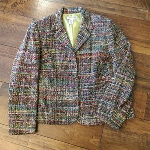 Coldwater Creek Brown Tweed Blazer Jacket LP
